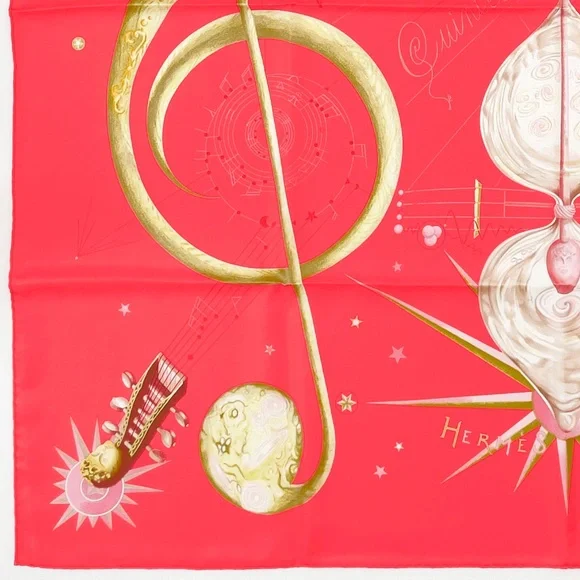 NWT Hermes Scarf "Quintessence" in Coral - Picture 8 of 9